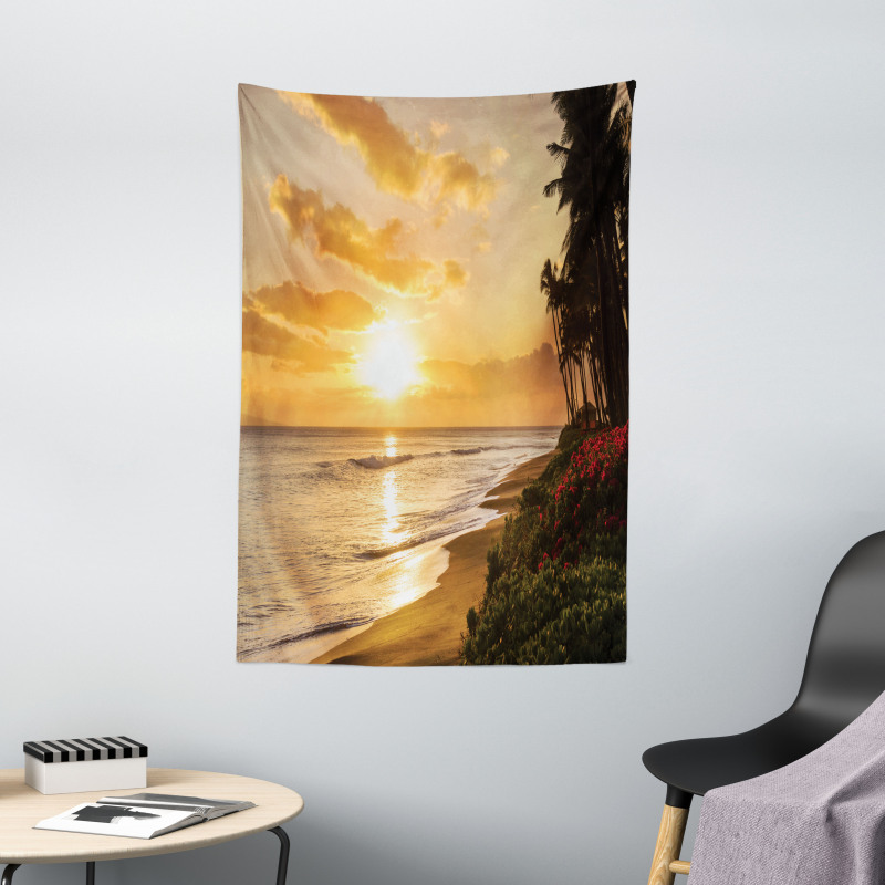 Sunset on Sands Beach Tapestry