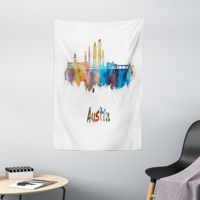 Typographic Paint Splatters Tapestry