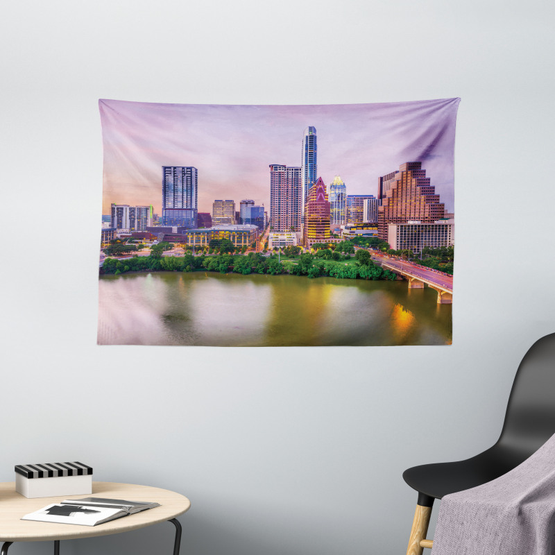 Urban Scene Image and River Wide Tapestry