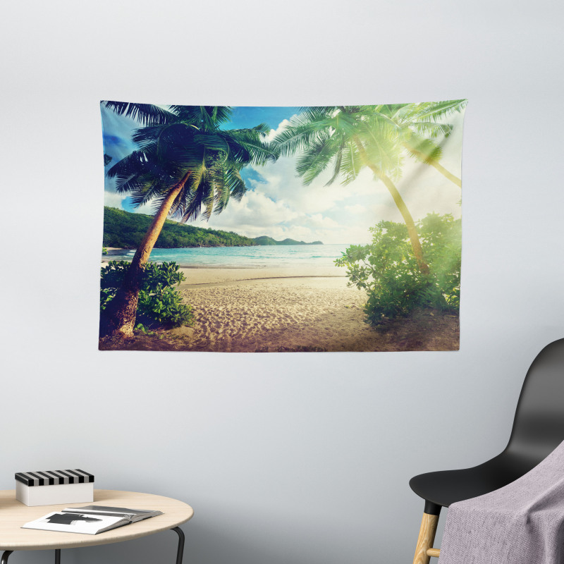 Palm Trees and Ocean Photo Wide Tapestry