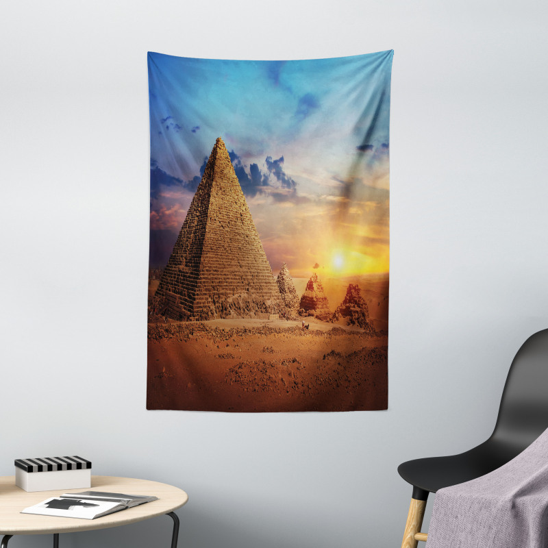 Desert and Pyramids Dusk Tapestry