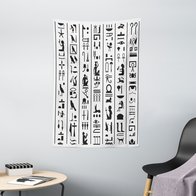 Vertical Ancient Writing Tapestry