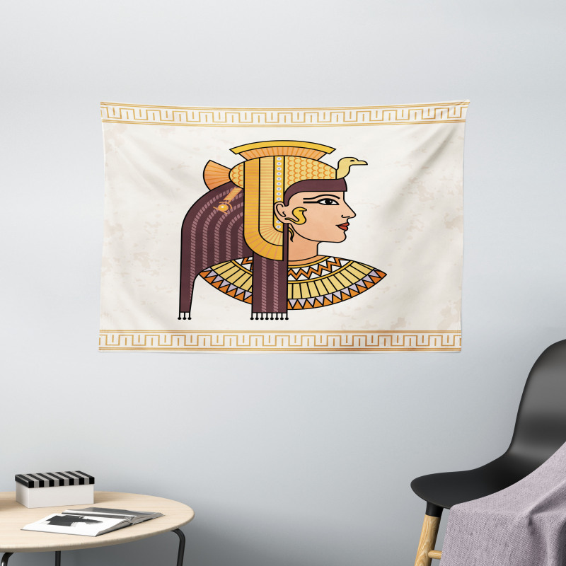 Ancient Woman Character Wide Tapestry