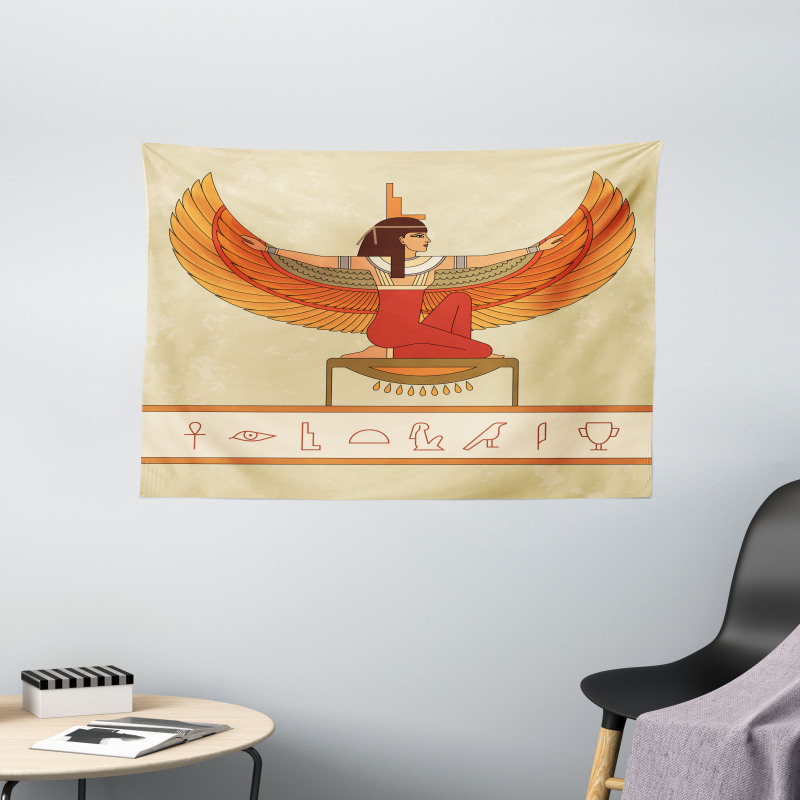 Historical Myth Woman Wing Wide Tapestry