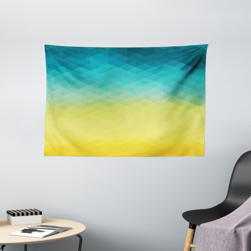 Polygonal Color Changes Wide Tapestry