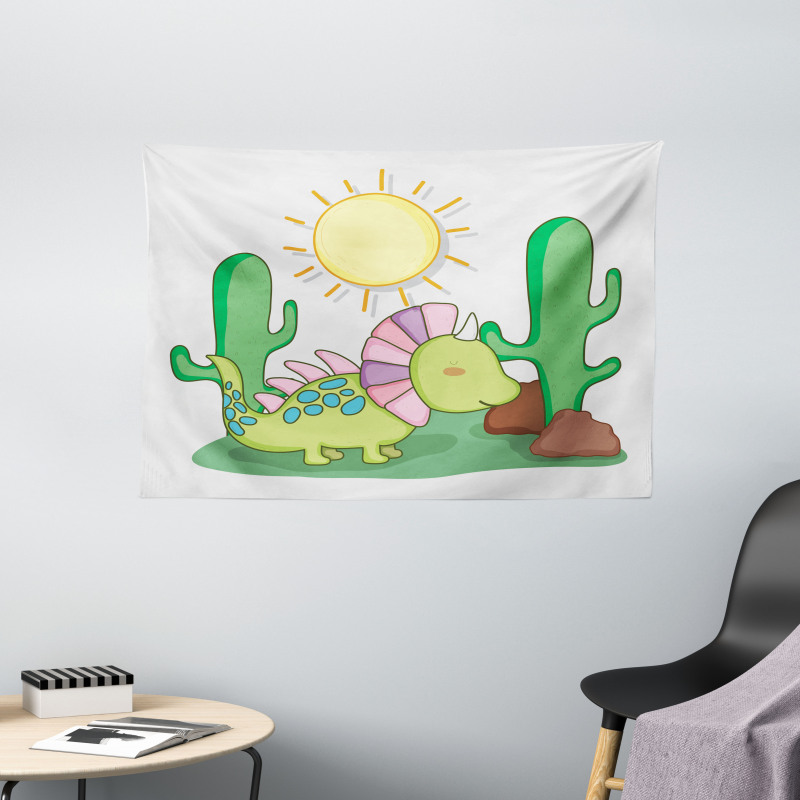 Styracosaurus Doodle Wide Tapestry