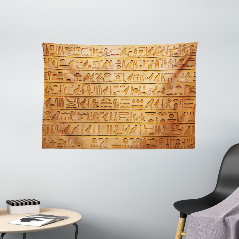 Hieroglyphs Composition Wide Tapestry