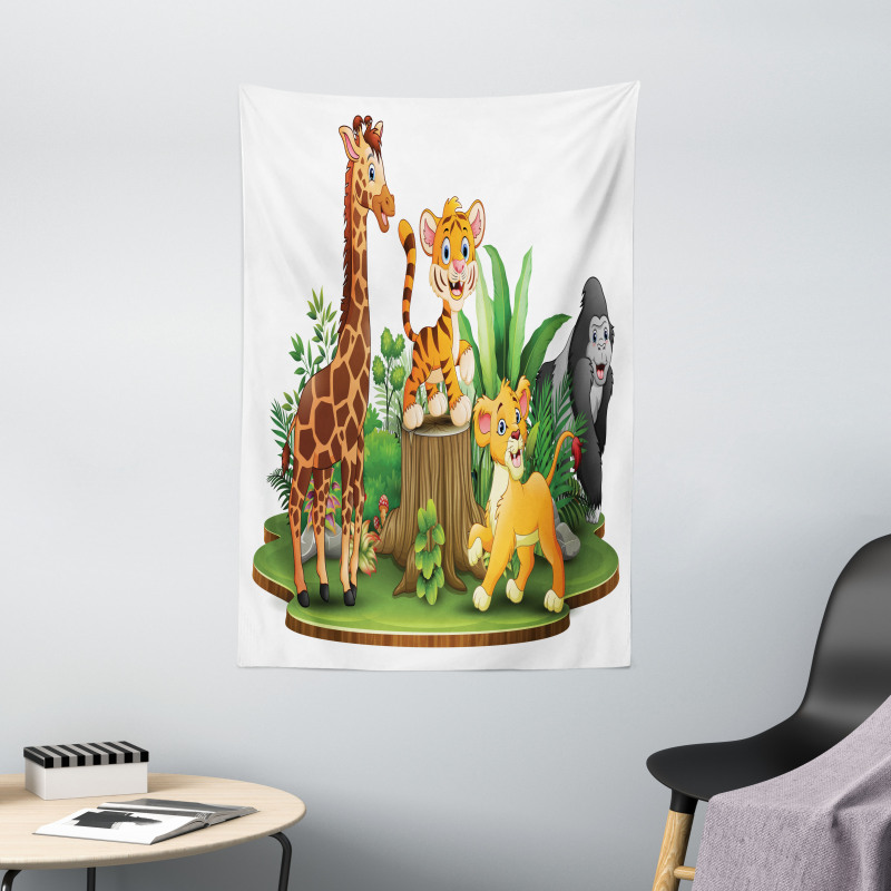 Colorful Forest Wildlife Tapestry