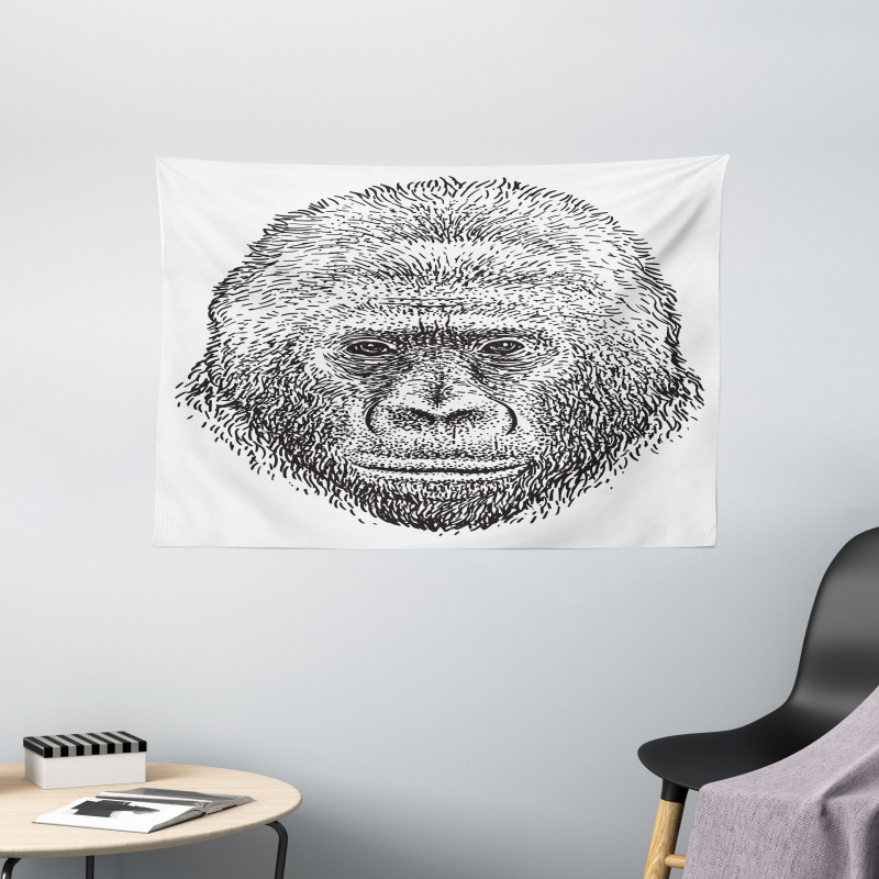 Wild Animal Portrait Wide Tapestry