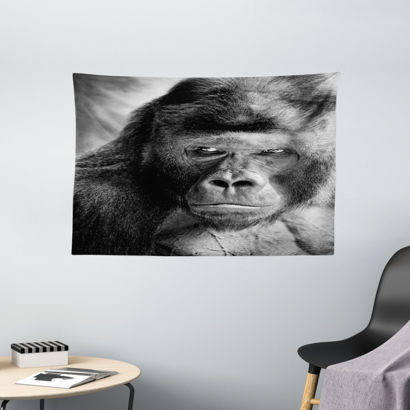 Ape Portrait Photography Wide Tapestry