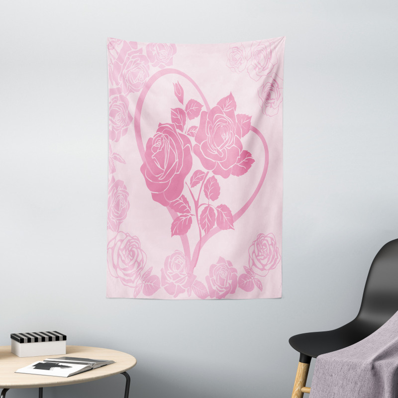 Roses in Heart Tapestry