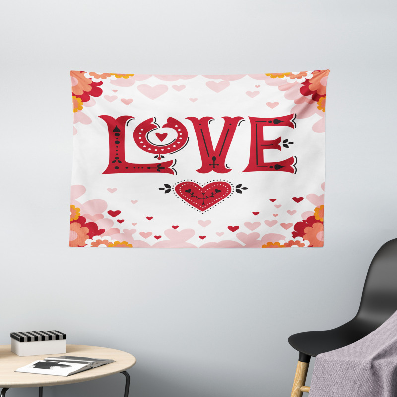 Love Pastel Flora Wide Tapestry