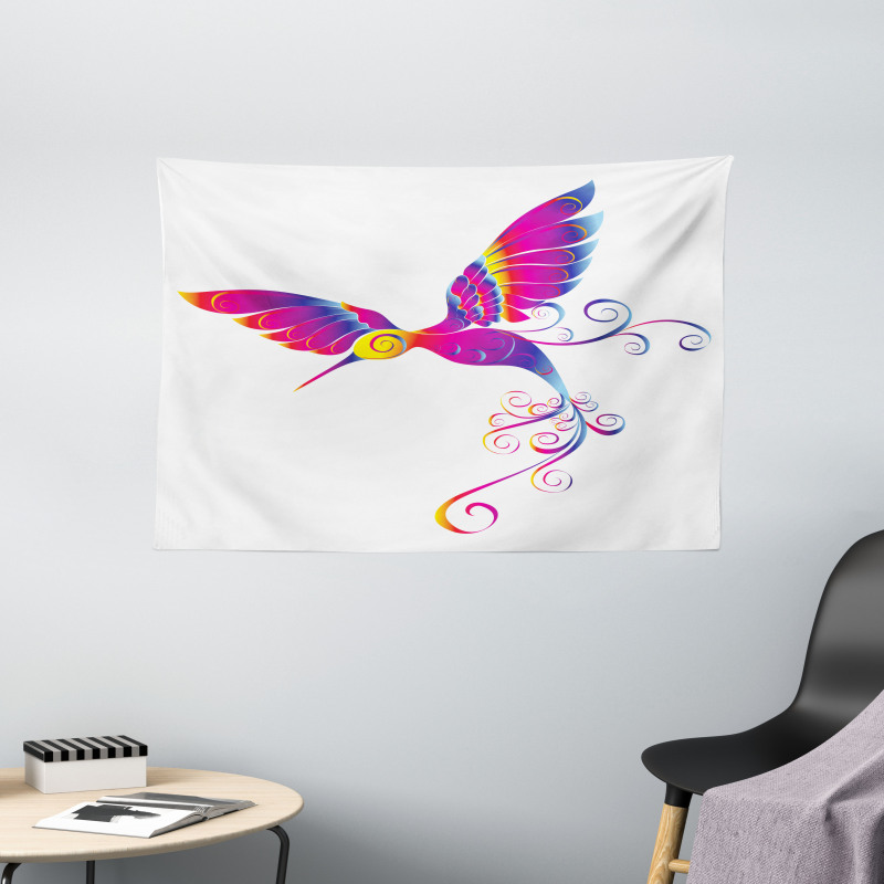 Feather Hummingbird Wide Tapestry