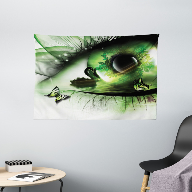 Abstract Swan Animal Wide Tapestry