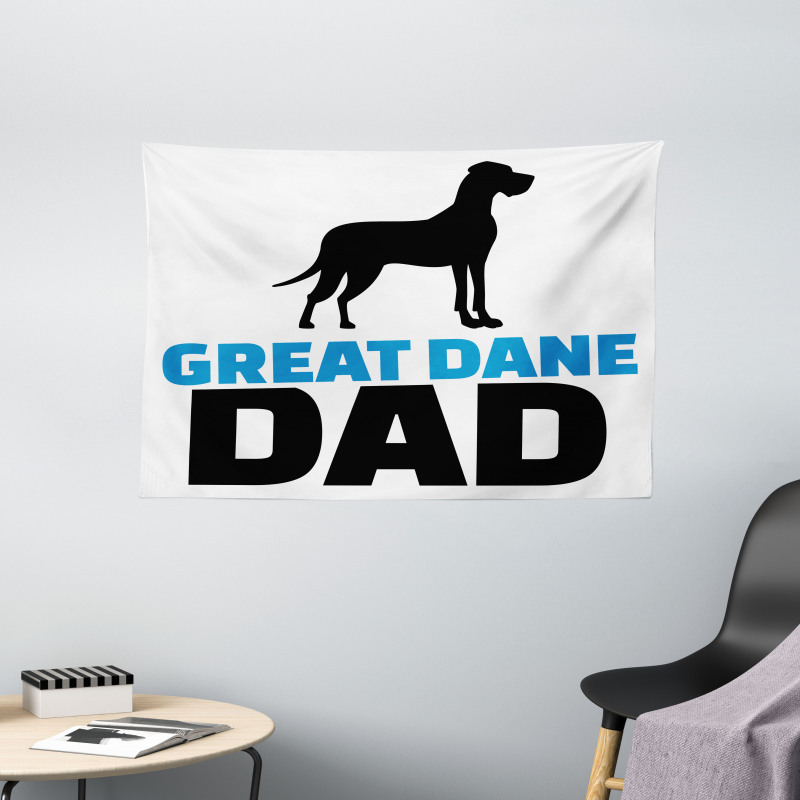 Dane Dad Text Wide Tapestry