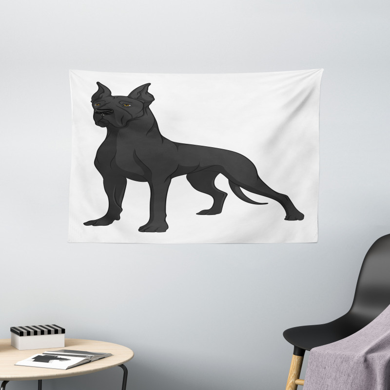 Purebred Dog on Plain Wide Tapestry