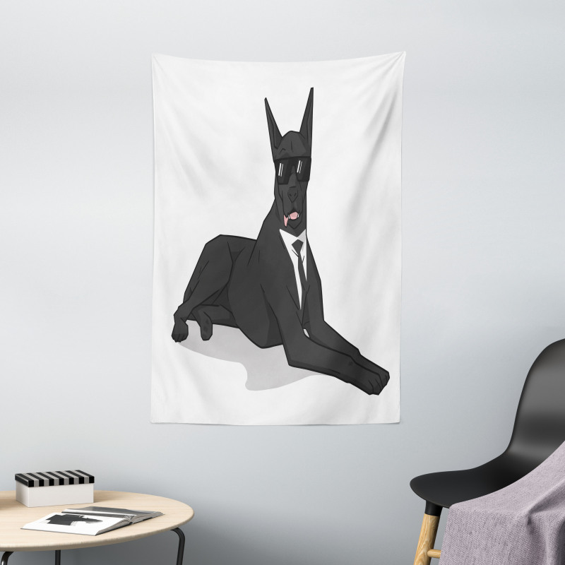 Humorous Dog in Suit Tapestry