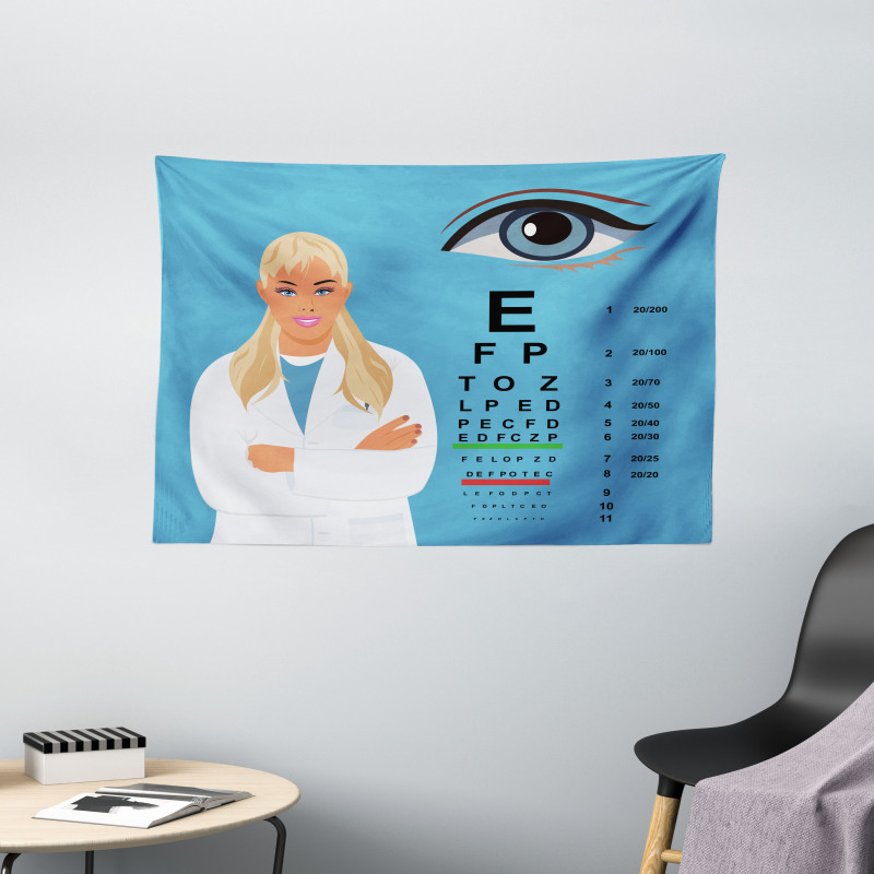 Female Ophthalmologist Wide Tapestry