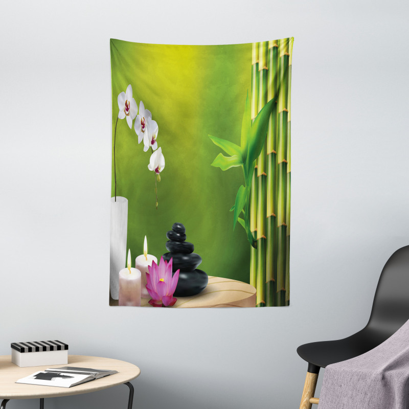 Bamboo Flower Orchid Stone Tapestry