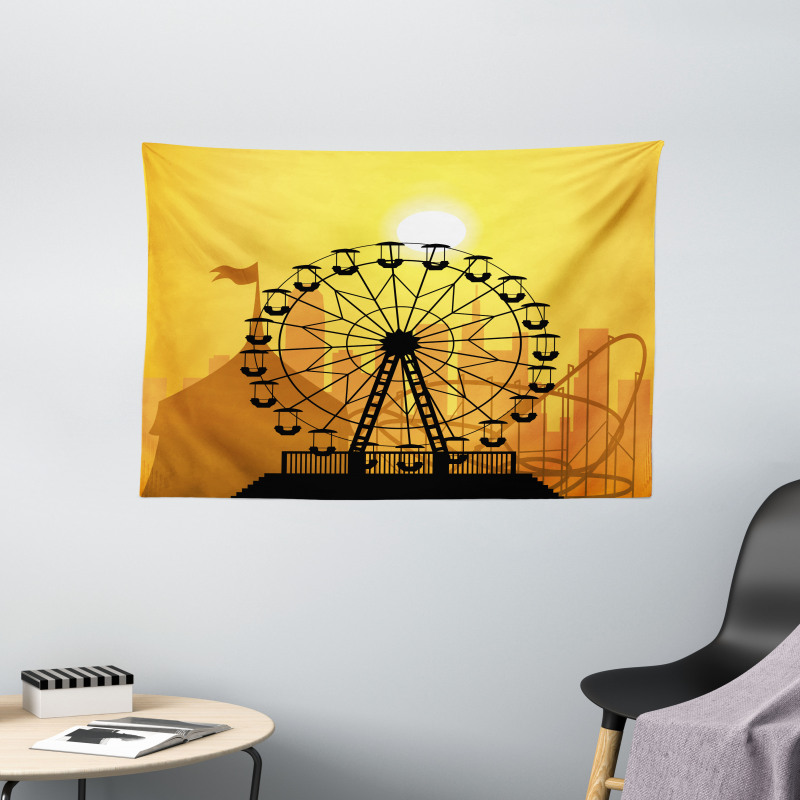 Amusement Park City Wide Tapestry