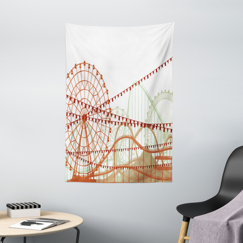 Silhouette Rides Flags Tapestry