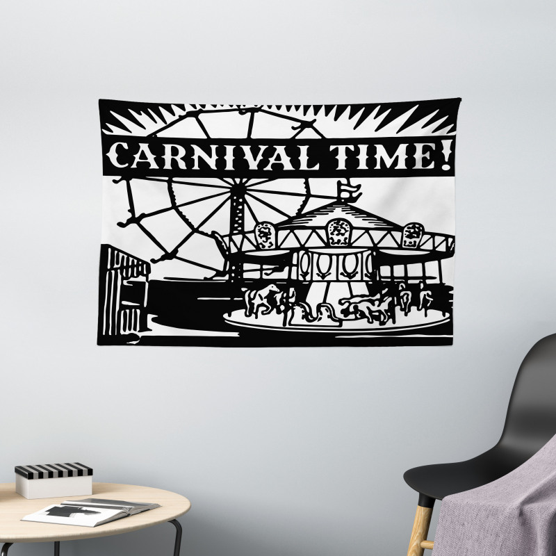 Carnival Time Carousel Wide Tapestry