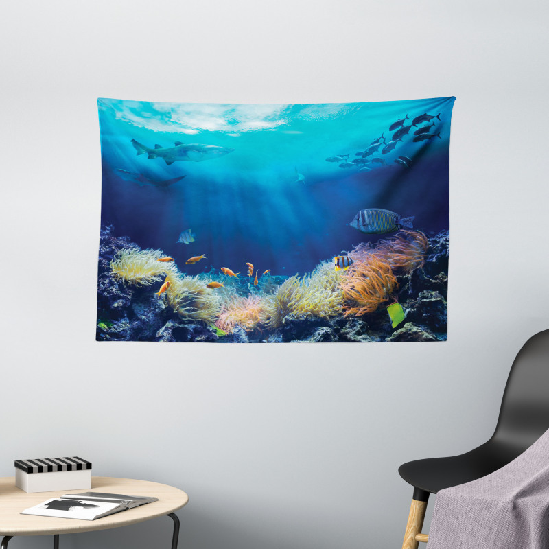 Various Fish Nautical Wide Tapestry