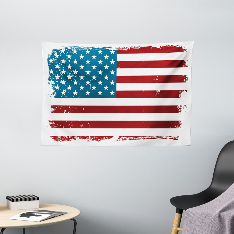 Grungy Old Glory USA Wide Tapestry