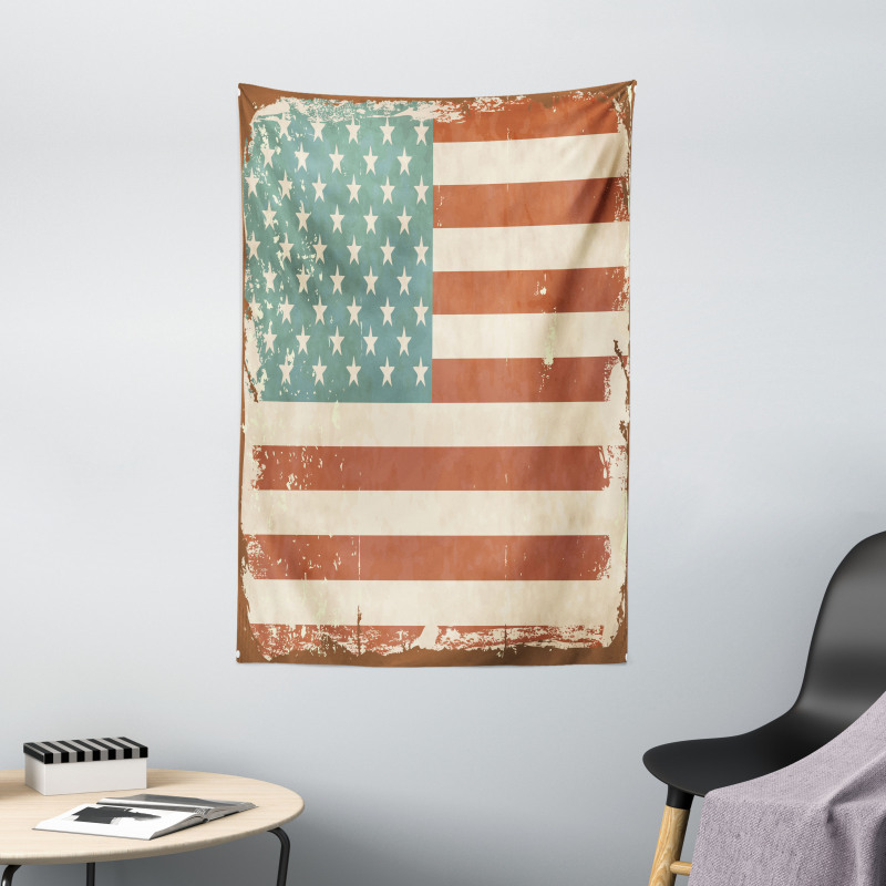 Grunge US Flag Tapestry