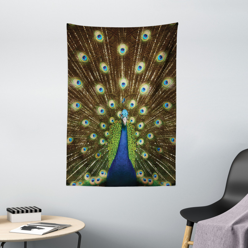 Peacock with Feathers Tapestry