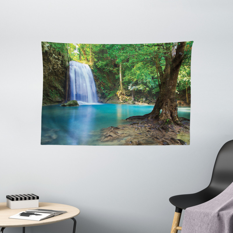 Asia Thailand Jungle Trees Wide Tapestry