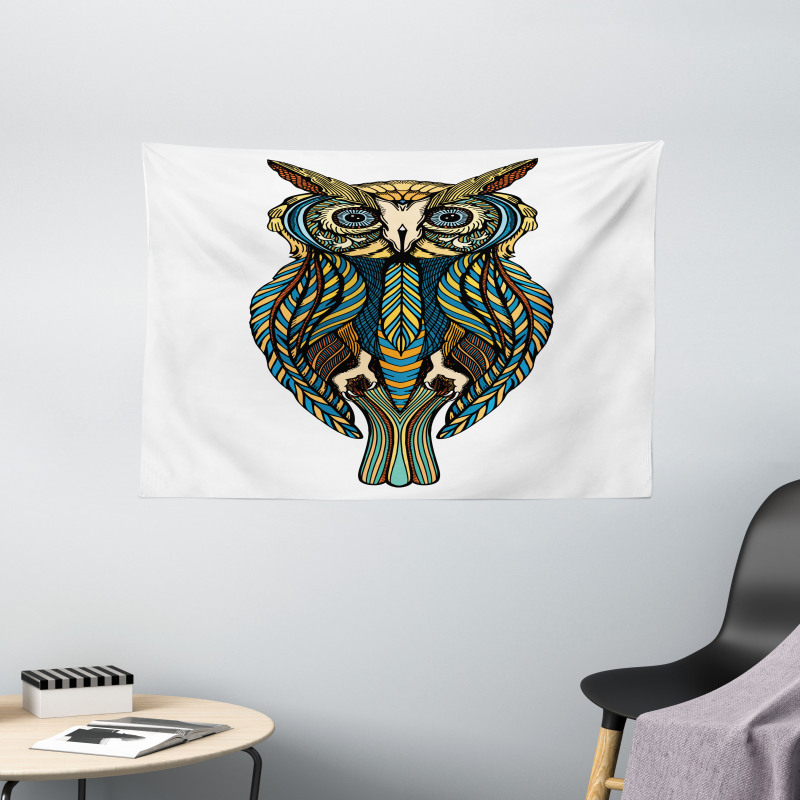 Bohemian Artwork Bird Wide Tapestry