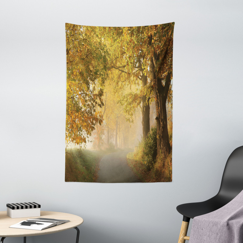 Misty Autumn Morning Tapestry