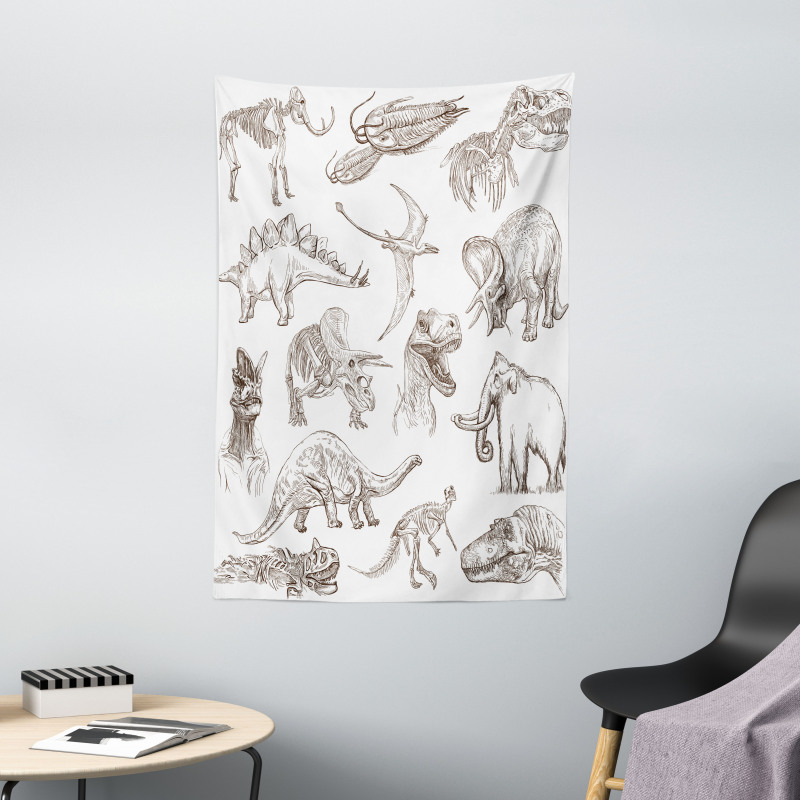 Dinosaurs Skeleton Tapestry