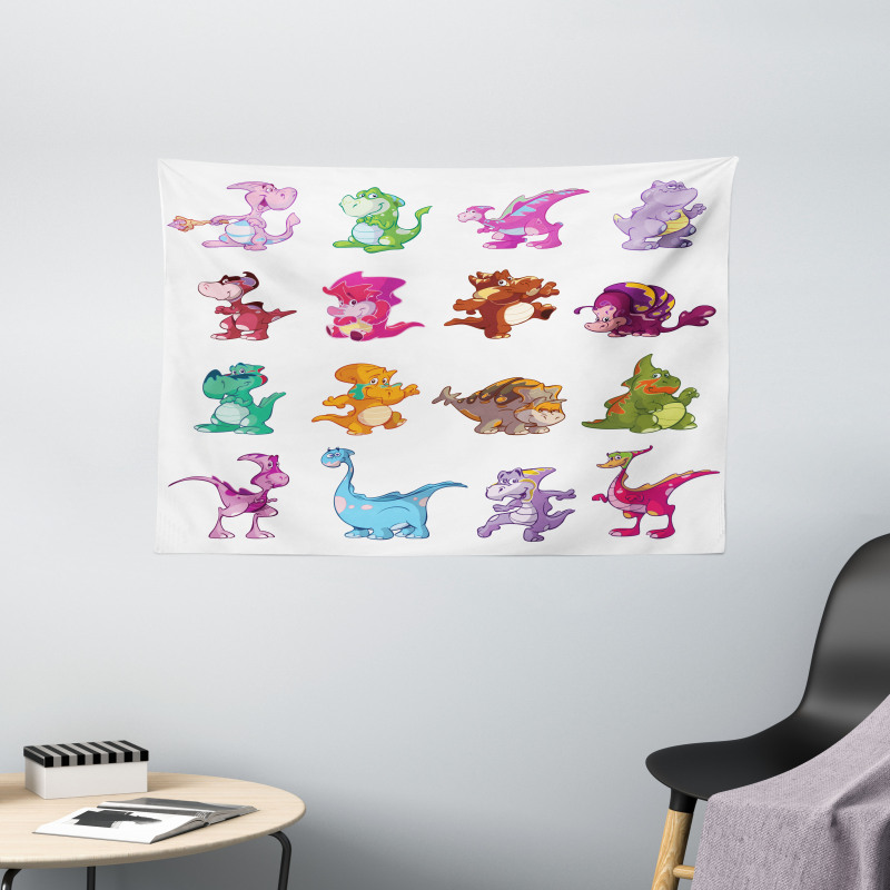 Dinosaurs Extinction Wide Tapestry