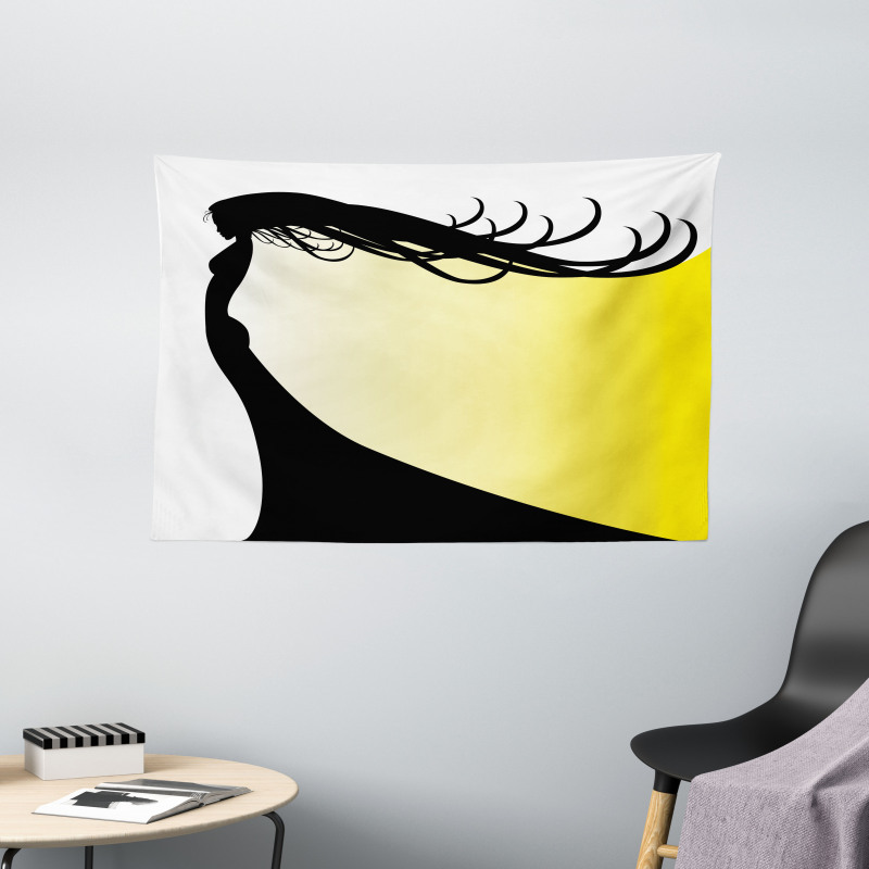 Hair Whip Woman Shade Wide Tapestry