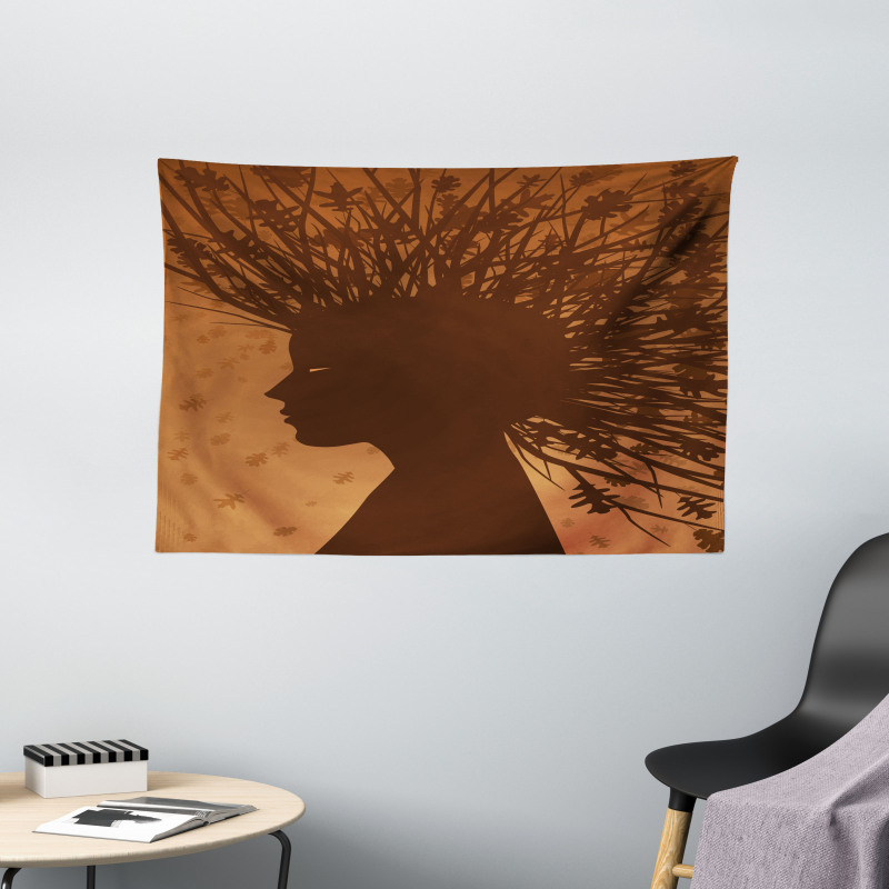 Autumnal Elements Hair Wide Tapestry