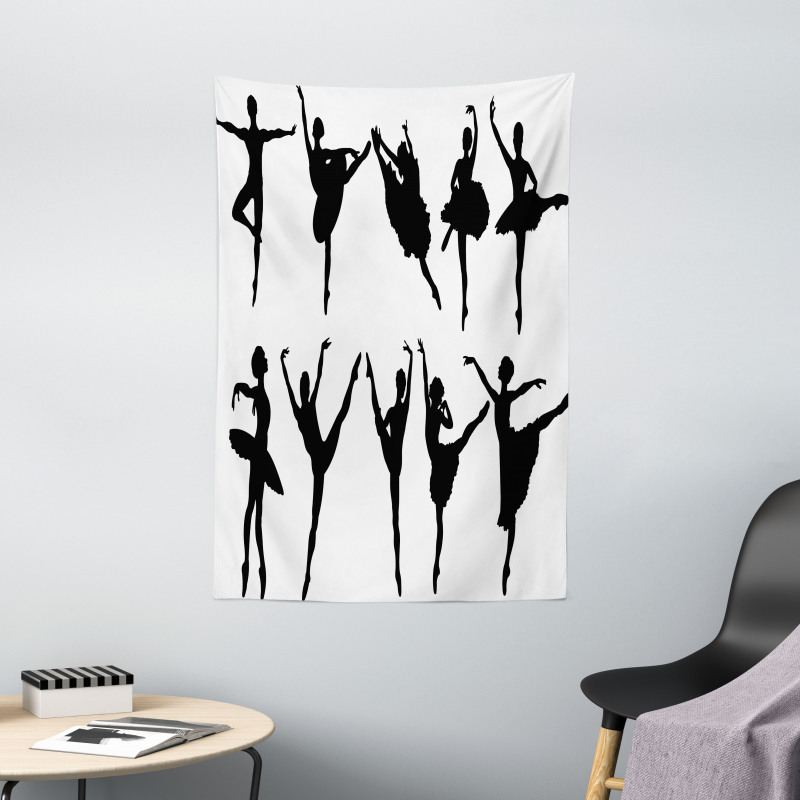 Monochrome Ballet Dancer Tapestry