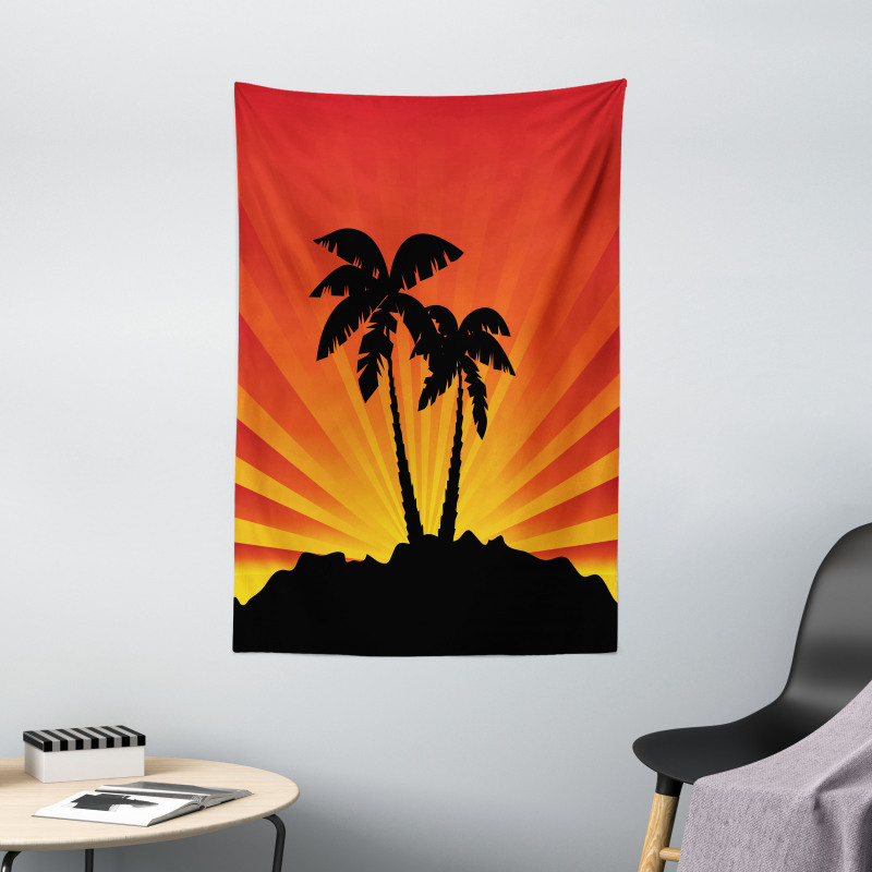 Sunrays Palm Trees Shade Tapestry