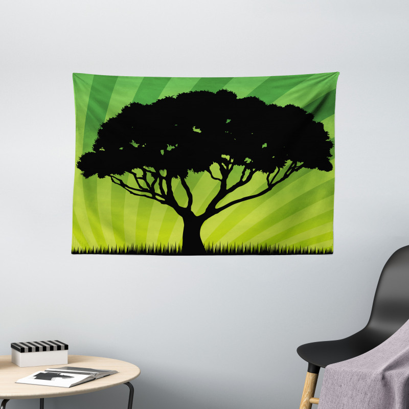 Funky Sunset Nature Art Wide Tapestry