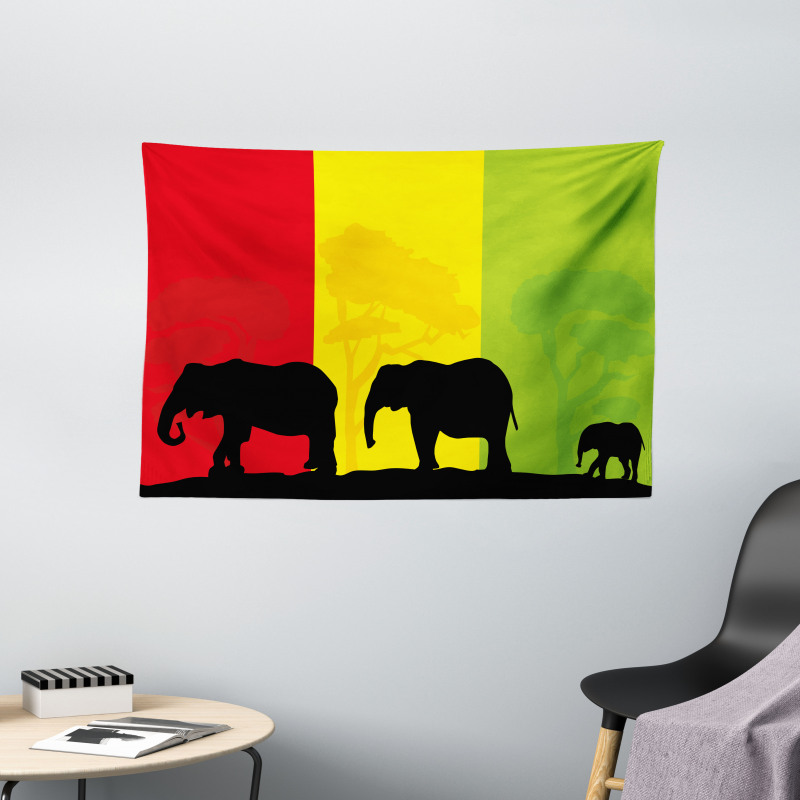 Fauna Elephant Wide Tapestry