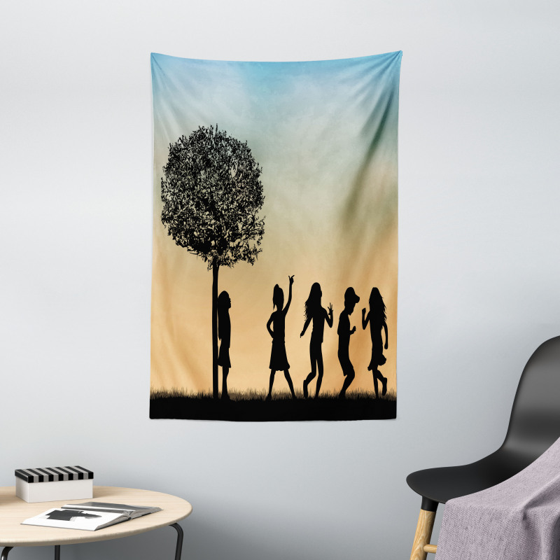 Children Dance Shade Art Tapestry