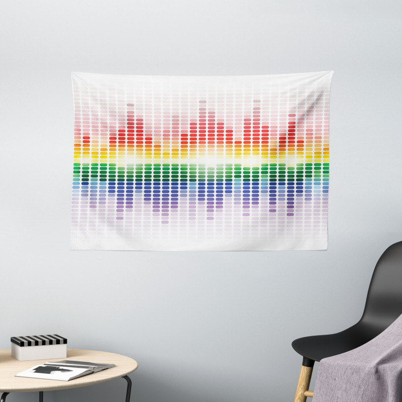 Vibrant Colors Club Disco Wide Tapestry