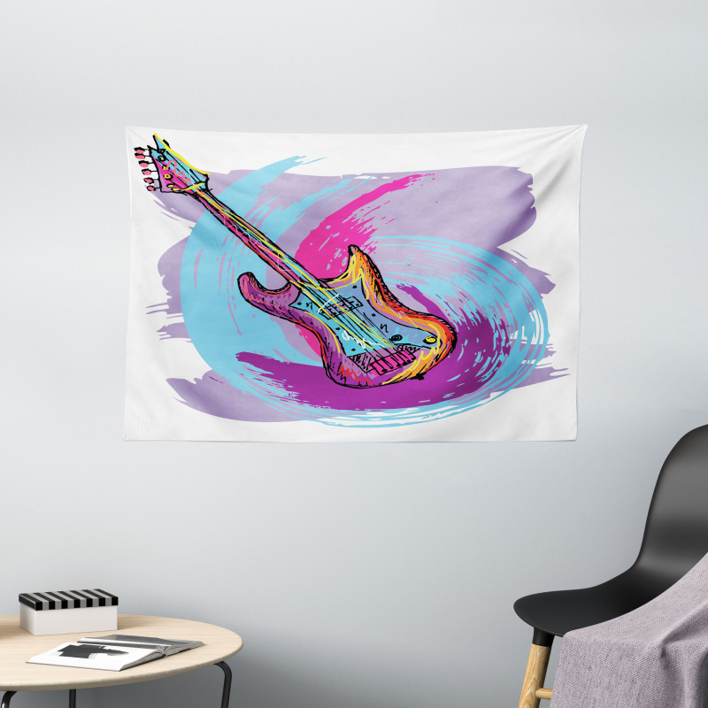 Guitar Instrument Wide Tapestry