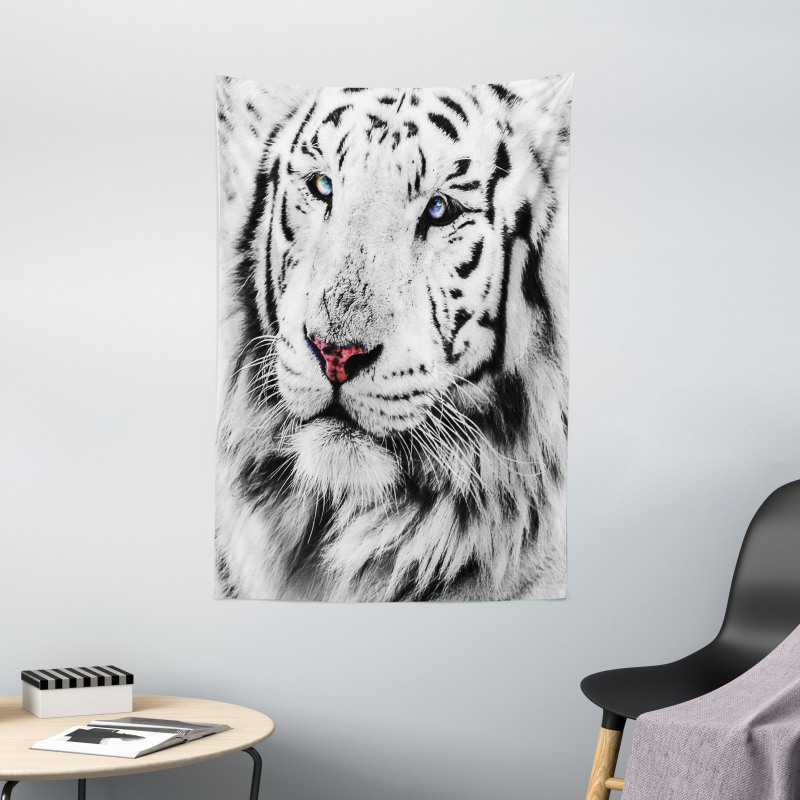 Winter White Tiger Tapestry