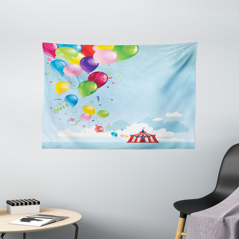 Carnival Tent Balloons Wide Tapestry