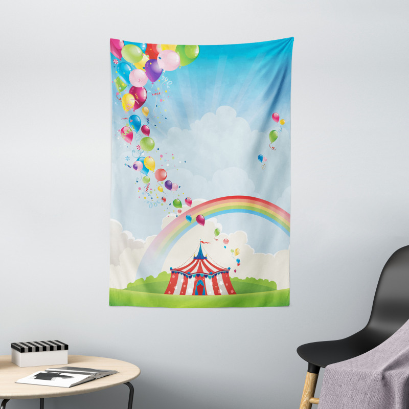 Circus Rainbow Clouds Tapestry