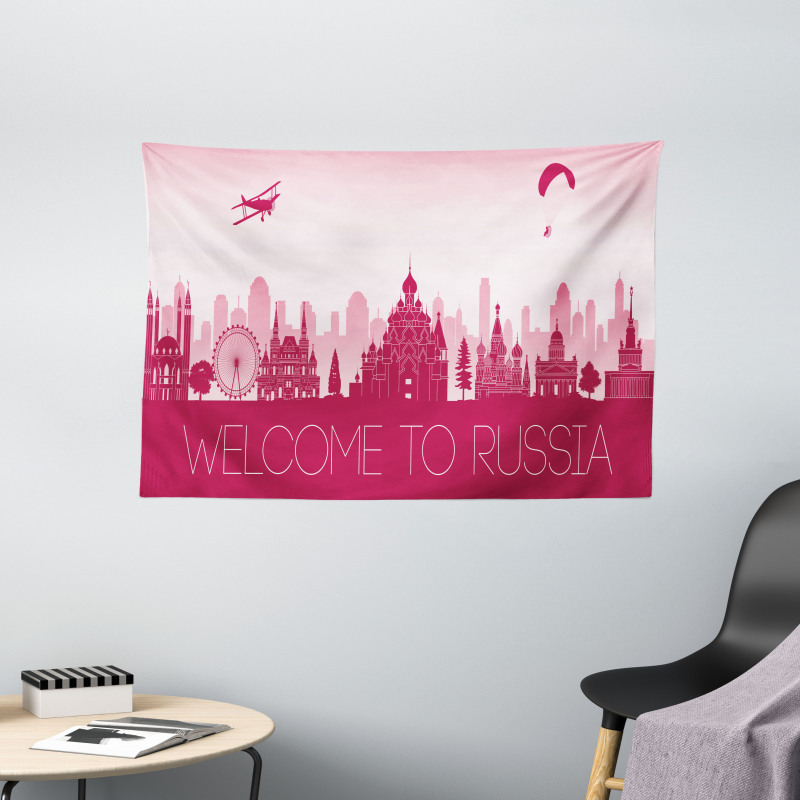 Touristic City Hallmarks Wide Tapestry