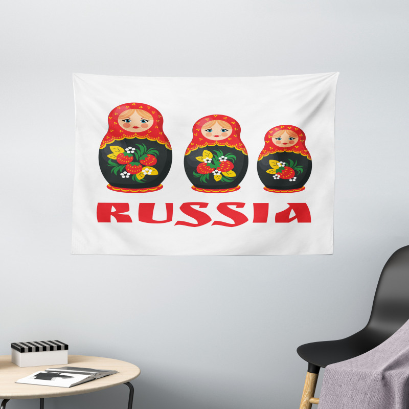 Nesting Matryoshka Dolls Wide Tapestry