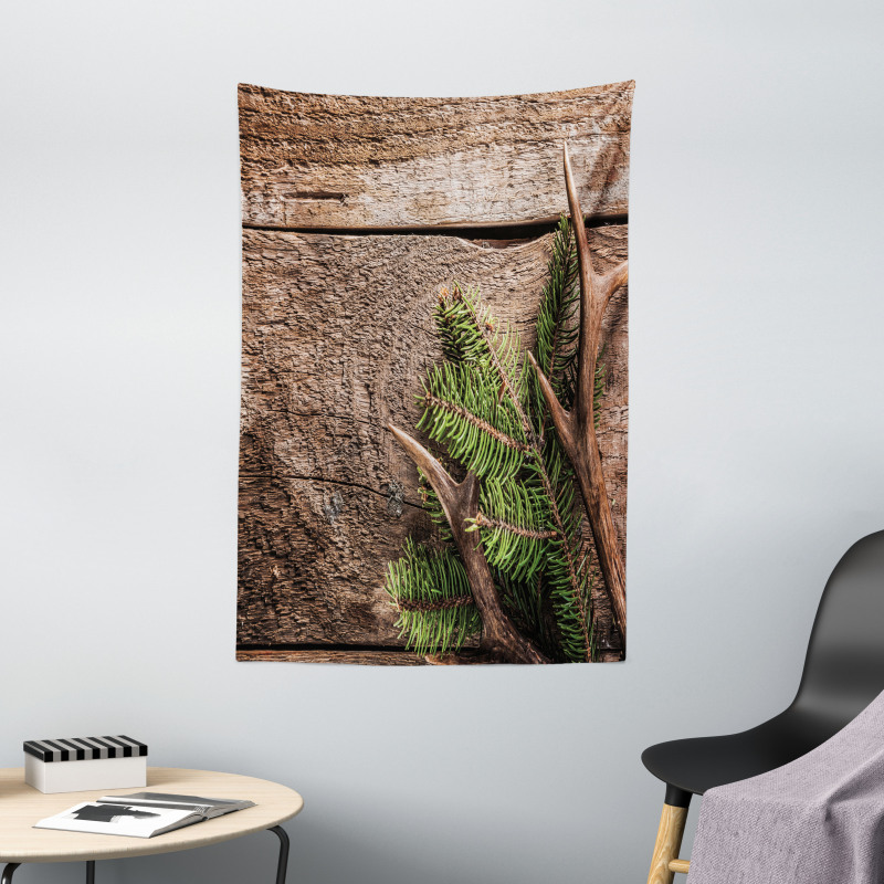 Evergreen Branch Deer Tapestry